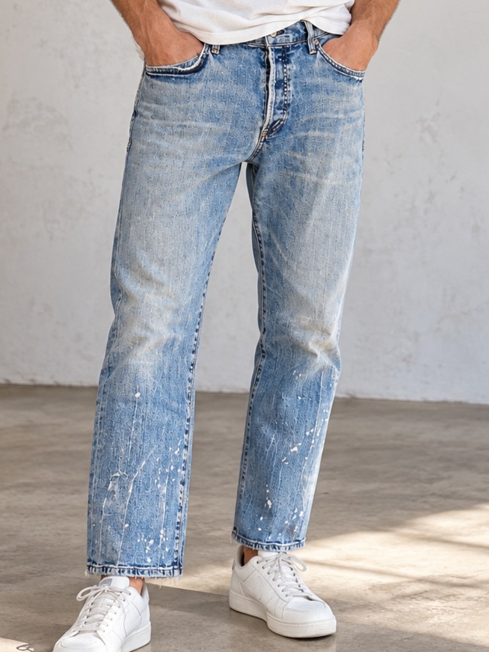 Citizens of Humanity Men’s Paint Splatter Straight Jeans Button Fly 30
